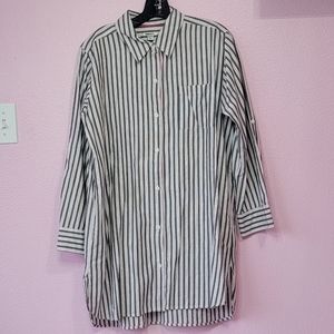 Dkny Striped  Shirt Dress / M.